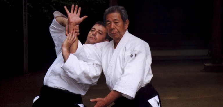 Image Morihiro Saito Sensei et son élève Daniel Toutain